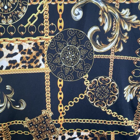 Yelete Womens Dress XL NWT Chain Link Printed A-line Old Money Luxury Maximalist - Picture 15 of 16